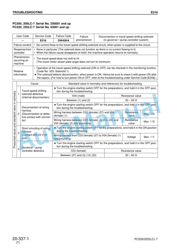 Komatsu PC200-7, PC200LC-7, PC220-7, PC220LC-7 Hydraulic Excavator Shop Manual SEBM024319 4 Komatsu PC200-7, PC200LC-7, PC220-7, PC220LC-7 Hydraulic Excavator Shop Manual SEBM024319 - Image 4
