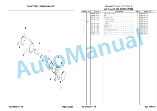 Komatsu PC200-8 Hydraulic Excavator Parts Manual LEPBP20802 2 Komatsu PC200-8 Hydraulic Excavator Parts Manual LEPBP20802-2