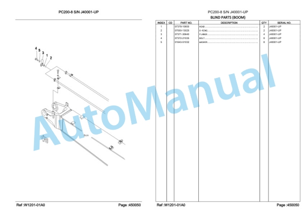 Komatsu PC200-8 Hydraulic Excavator Parts Manual LEPBP20802 5 Komatsu PC200-8 Hydraulic Excavator Parts Manual LEPBP20802-5