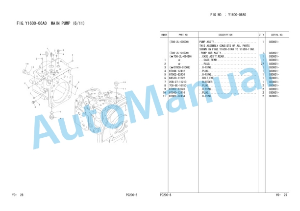 Komatsu PC200-8, PC200LC-8 Hydraulic Excavator Parts Manual FEN00651-02TH 5 Komatsu PC200-8, PC200LC-8 Hydraulic Excavator Parts Manual FEN00651-02TH-5
