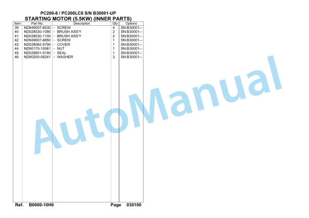 Alternative view of Komatsu PC200-8, PC200LC-8 Hydraulic Excavator Parts Manual KEPB034701