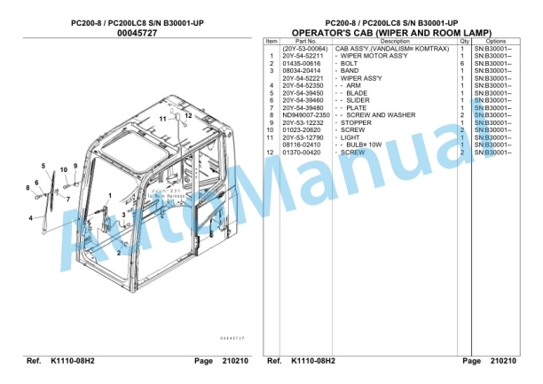 Komatsu PC200-8, PC200LC-8 Hydraulic Excavator Parts Manual KEPB034701 3 Komatsu PC200-8, PC200LC-8 Hydraulic Excavator Parts Manual KEPB034701 - Image 3