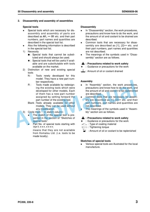 Komatsu PC200-8, PC200LC-8, PC220-8, PC220LC-8 Hydraulic Excavator Shop Manual SEN00084-20 5 Komatsu PC200-8, PC200LC-8, PC220-8, PC220LC-8 Hydraulic Excavator Shop Manual SEN00084-20 - Image 5