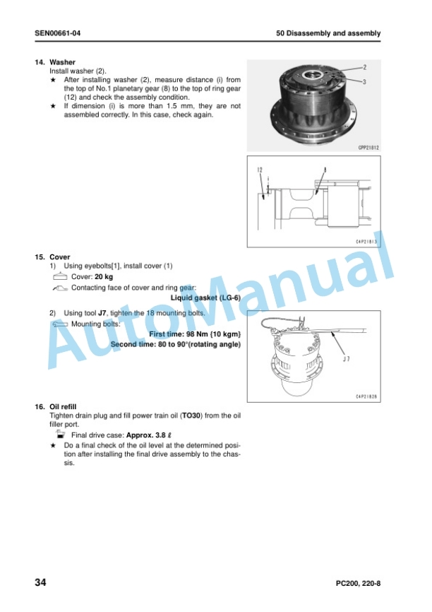 Komatsu PC200-8, PC200LC-8, PC220-8, PC220LC-8 Hydraulic Excavator Shop Manual SEN00084-22 5 Komatsu PC200-8, PC200LC-8, PC220-8, PC220LC-8 Hydraulic Excavator Shop Manual SEN00084-22 - Image 5
