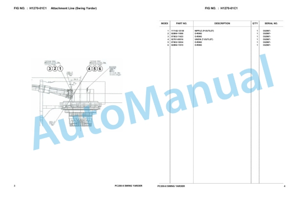 Komatsu PC200-8 Swing Yarder Hydraulic Excavator Parts Manual FEN87001-01TH 2 Komatsu PC200-8 Swing Yarder Hydraulic Excavator Parts Manual FEN87001-01TH-2