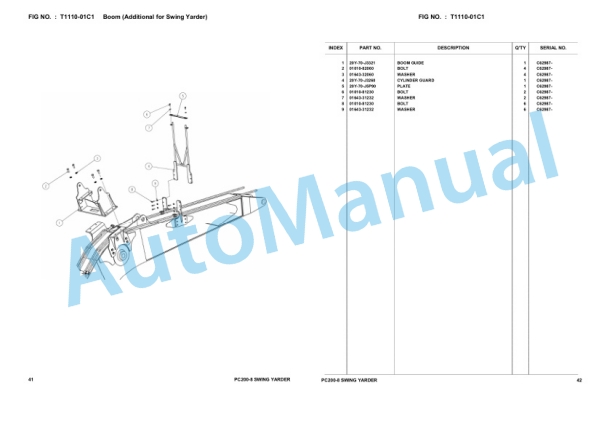Komatsu PC200-8 Swing Yarder Hydraulic Excavator Parts Manual FEN87001-01TH 5 Komatsu PC200-8 Swing Yarder Hydraulic Excavator Parts Manual FEN87001-01TH-5