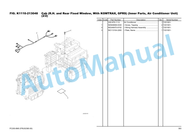 Komatsu PC200-8M0 Parts Manual FRU02380-00 4 Komatsu PC200-8M0 Parts Manual FRU02380-00-4