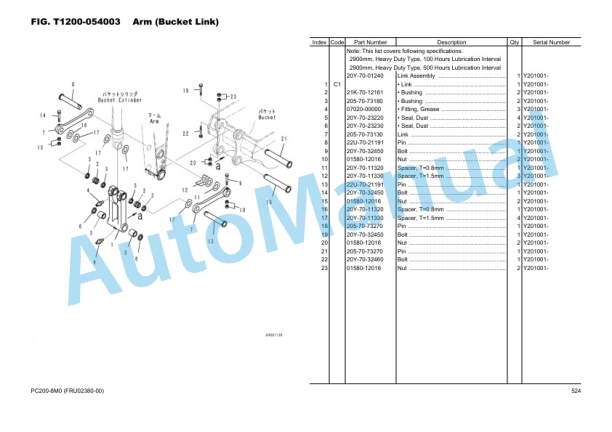Komatsu PC200-8M0 Parts Manual FRU02380-00 5 Komatsu PC200-8M0 Parts Manual FRU02380-00-5
