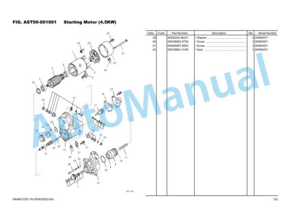 Alternative view of Komatsu PC200-8M0, PC200LC-8M0 For Panama Spec Hydraulic Excavator Parts Manual FENC0022-04