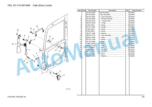 Komatsu PC200-8M1 Hydraulic Excavator Parts Manual FENC0061-00 4 Komatsu PC200-8M1 Hydraulic Excavator Parts Manual FENC0061-00 - Image 4