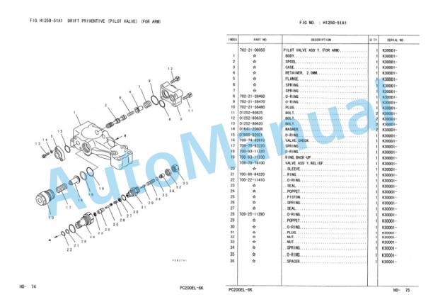 Komatsu PC200EL-6K, PC200EN-6K Hydraulic Excavator Parts Manual UEPB000701 3 Komatsu PC200EL-6K, PC200EN-6K Hydraulic Excavator Parts Manual UEPB000701-3