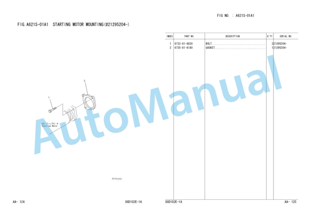 Komatsu PC200EL-6K, PC200EN-6K Hydraulic Excavator Parts Manual UEPB000704 2 Komatsu PC200EL-6K, PC200EN-6K Hydraulic Excavator Parts Manual UEPB000704-2