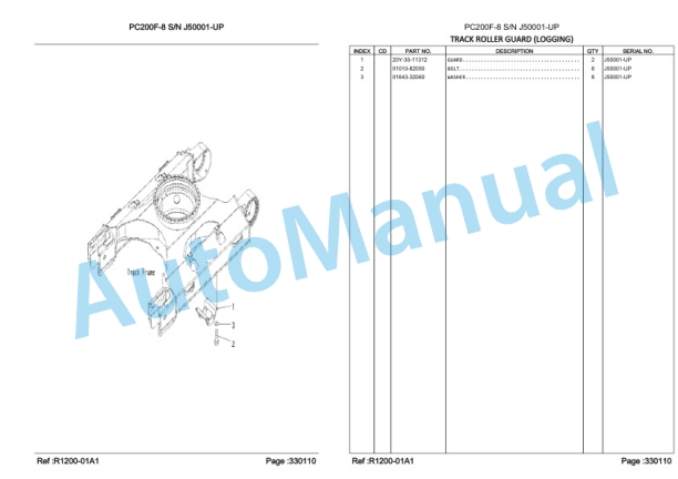 Komatsu PC200F-8 Hydraulic Excavator Parts Manual LEPBP208F0 5 Komatsu PC200F-8 Hydraulic Excavator Parts Manual LEPBP208F0-5