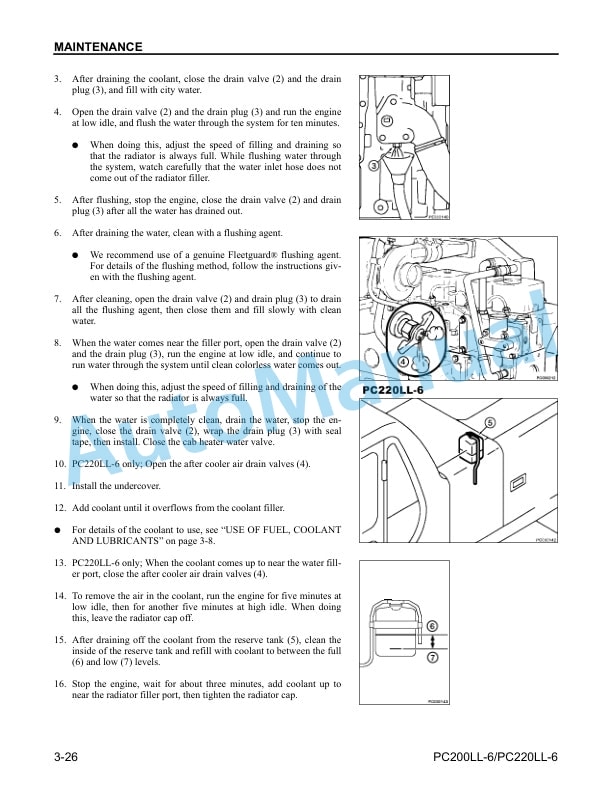 Komatsu PC200LL-6, PC220LL-6 Hydraulic Excavator Operation and Maintenance Manual CEAM008401 5 Komatsu PC200LL-6, PC220LL-6 Hydraulic Excavator Operation and Maintenance Manual CEAM008401 - Image 5