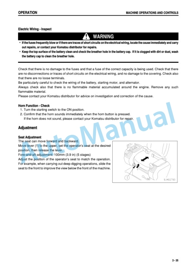 Komatsu PC20MRX-1 Hydraulic Excavator Operation and Maintenance Manual SEAM035202T 3 Komatsu PC20MRX-1 Hydraulic Excavator Operation and Maintenance Manual SEAM035202T - Image 3