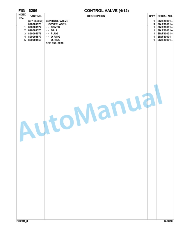 Komatsu PC20R-8 Hydraulic Excavator Parts Manual F30001-up 4 Komatsu PC20R-8 Hydraulic Excavator Parts Manual F30001-up-4