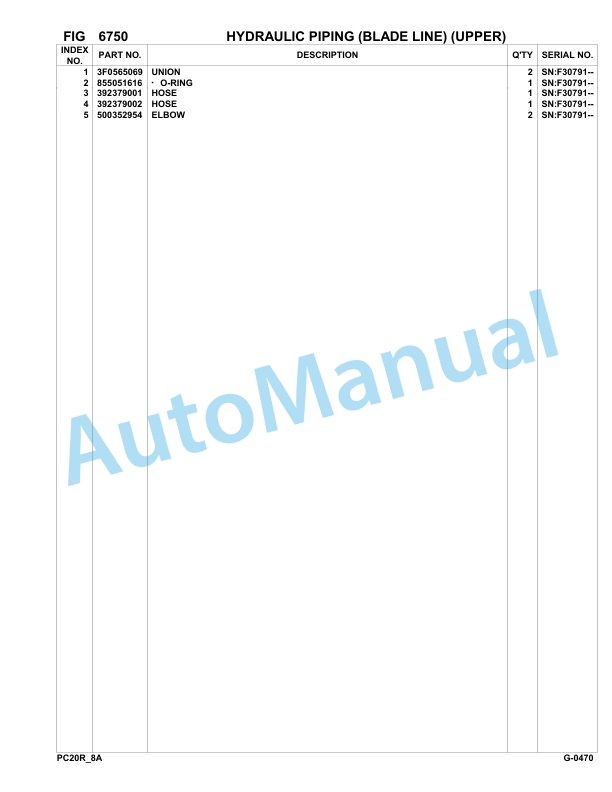 Komatsu PC20R-8 Hydraulic Excavator Parts Manual F30791-up 5 Komatsu PC20R-8 Hydraulic Excavator Parts Manual F30791-up-5
