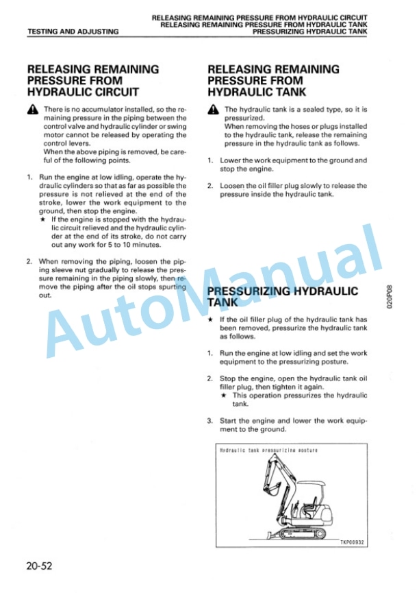 Komatsu PC20R-8, PC25R-8, PC27R-8 Hydraulic Excavator Shop Manual SEBM010801 3 Komatsu PC20R-8, PC25R-8, PC27R-8 Hydraulic Excavator Shop Manual SEBM010801 - Image 3