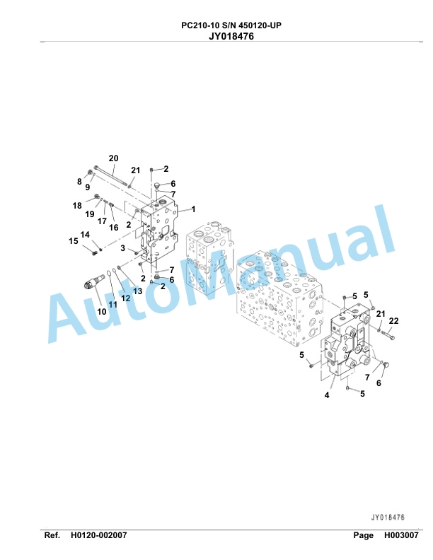 Komatsu PC210-10 Hydraulic Excavator Parts Manual 450120-Up 2 Komatsu PC210-10 Hydraulic Excavator Parts Manual 450120-Up-2