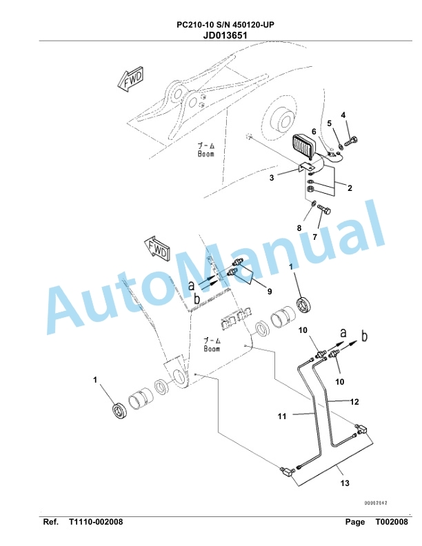 Komatsu PC210-10 Hydraulic Excavator Parts Manual 450120-Up 5 Komatsu PC210-10 Hydraulic Excavator Parts Manual 450120-Up-5