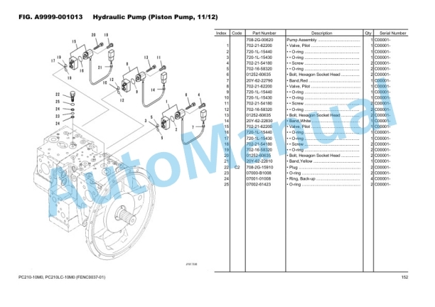 Alternative view of Komatsu PC210-10M0, PC210LC-10M0 Hydraulic Excavator Parts Manual FENC0037-01