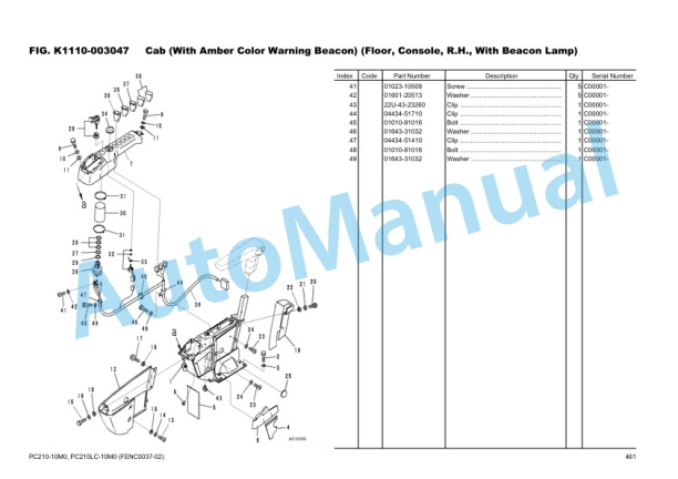 Komatsu PC210-10M0, PC210LC-10M0, SAA6D107E-1 Parts Manual FENC0037-02 4 Komatsu PC210-10M0, PC210LC-10M0, SAA6D107E-1 Parts Manual FENC0037-02 - Image 4