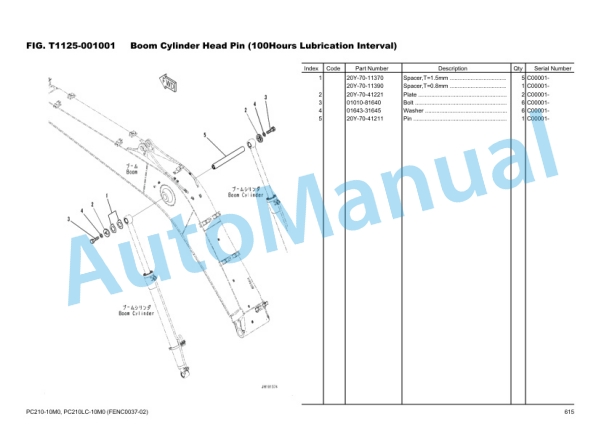 Komatsu PC210-10M0, PC210LC-10M0, SAA6D107E-1 Parts Manual FENC0037-02 5 Komatsu PC210-10M0, PC210LC-10M0, SAA6D107E-1 Parts Manual FENC0037-02 - Image 5