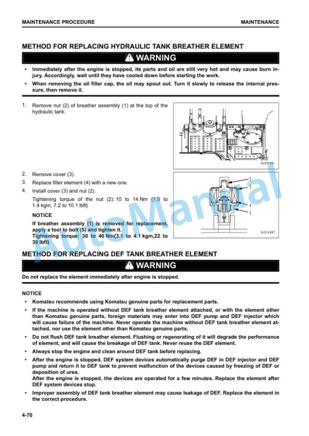 Komatsu PC210-11, PC210LC-11 Hydraulic Excavator Operation and Maintenance Manual PEN01243-00 5 Komatsu PC210-11, PC210LC-11 Hydraulic Excavator Operation and Maintenance Manual PEN01243-00 - Image 5