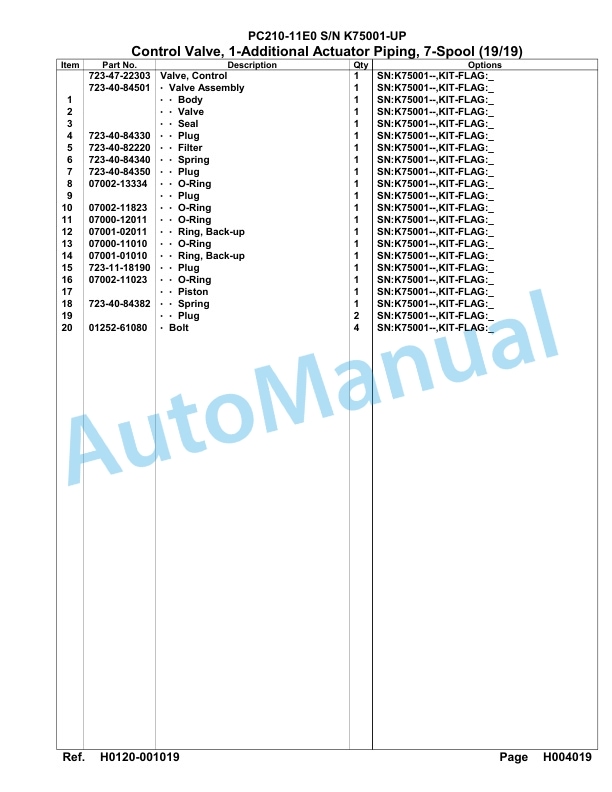 Komatsu PC210-11E0 Hydraulic Excavator Parts Manual PC00079U 2 Komatsu PC210-11E0 Hydraulic Excavator Parts Manual PC00079U-2