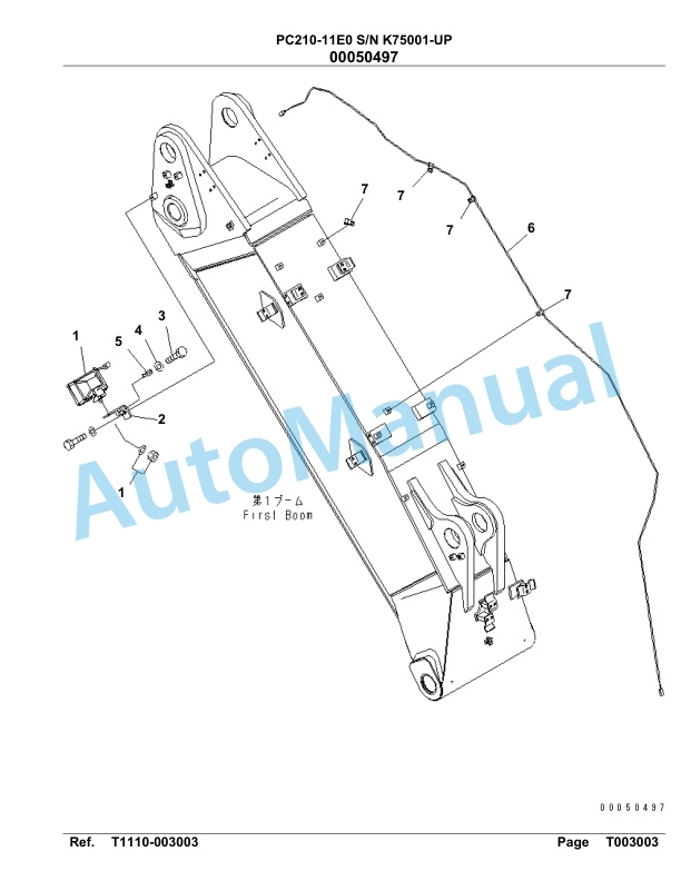 Komatsu PC210-11E0 Hydraulic Excavator Parts Manual PC00079U 5 Komatsu PC210-11E0 Hydraulic Excavator Parts Manual PC00079U-5