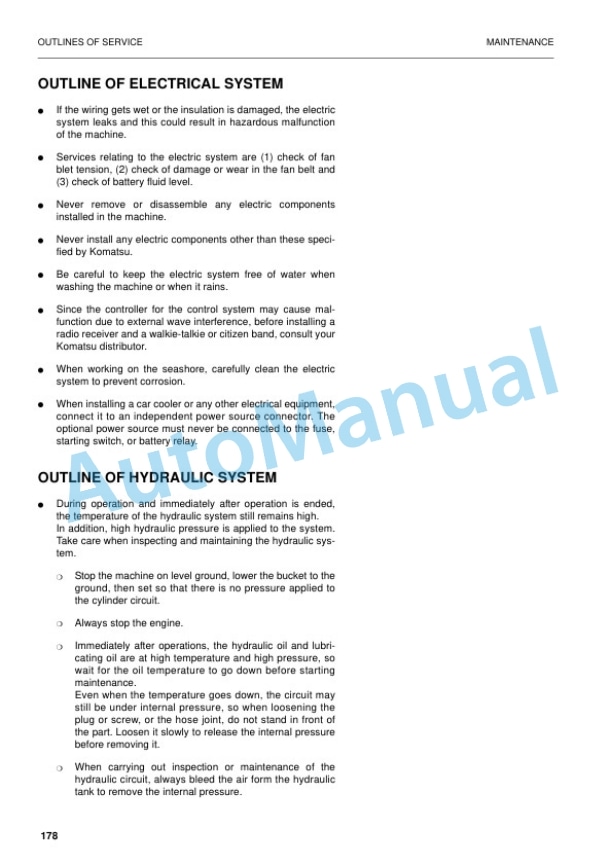 Komatsu PC210-6K, PC210LC-6K, PC240LC-6K, PC240NLC-6K Hydraulic Excavator Operation and Maintenance Manual EEAM006011 4 Komatsu PC210-6K, PC210LC-6K, PC240LC-6K, PC240NLC-6K Hydraulic Excavator Operation and Maintenance Manual EEAM006011 - Image 4
