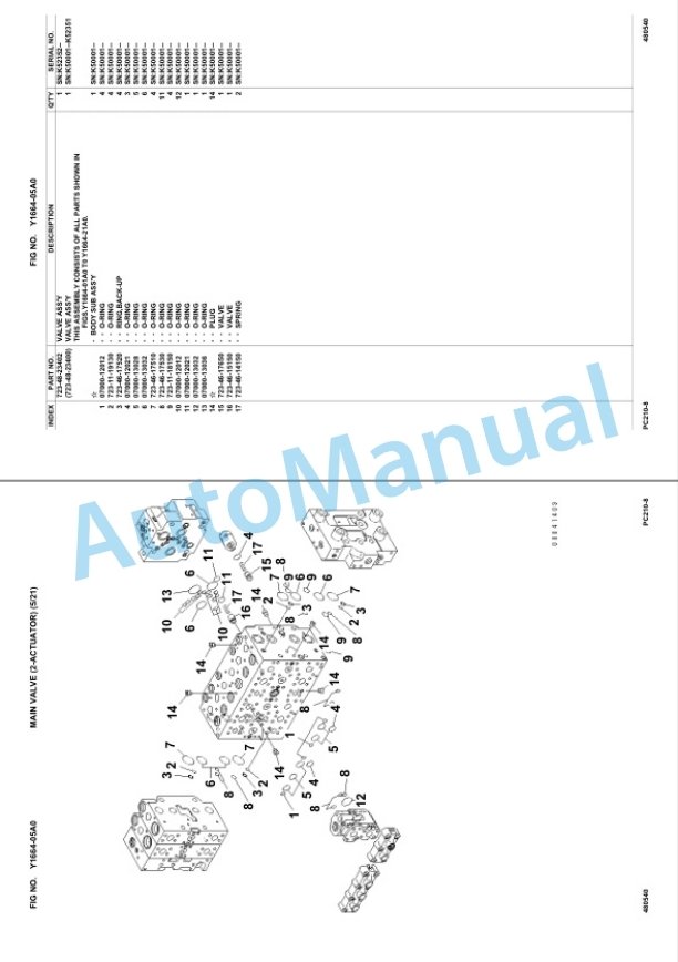 Komatsu PC210-8, PC210LC-8, PC210NLC-8 Hydraulic Excavator Parts Manual UEPC000700 5 Komatsu PC210-8, PC210LC-8, PC210NLC-8 Hydraulic Excavator Parts Manual UEPC000700-5