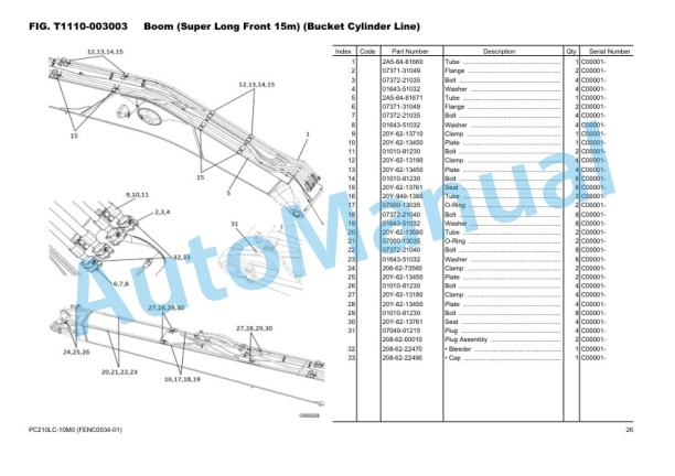 Komatsu PC210LC-10M0 Hydraulic Excavator Parts Manual FENC0034-01 3 Komatsu PC210LC-10M0 Hydraulic Excavator Parts Manual FENC0034-01 - Image 3