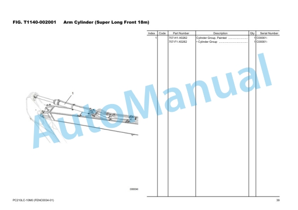 Komatsu PC210LC-10M0 Hydraulic Excavator Parts Manual FENC0034-01 4 Komatsu PC210LC-10M0 Hydraulic Excavator Parts Manual FENC0034-01 - Image 4