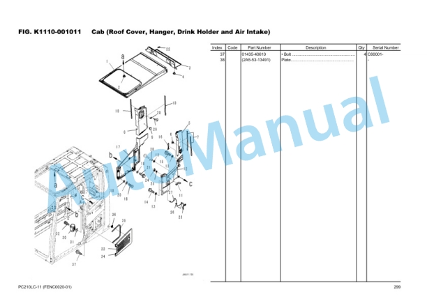 Komatsu PC210LC-11 Hydraulic Excavator Parts Manual FENC0020-01 4 Komatsu PC210LC-11 Hydraulic Excavator Parts Manual FENC0020-01 - Image 4