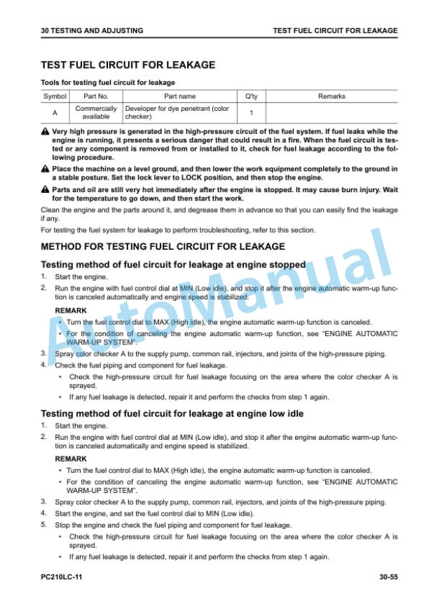 Komatsu PC210LC-11 Hydraulic Excavator Shop Manual SEN06734-01 2 Komatsu PC210LC-11 Hydraulic Excavator Shop Manual SEN06734-01 - Image 2