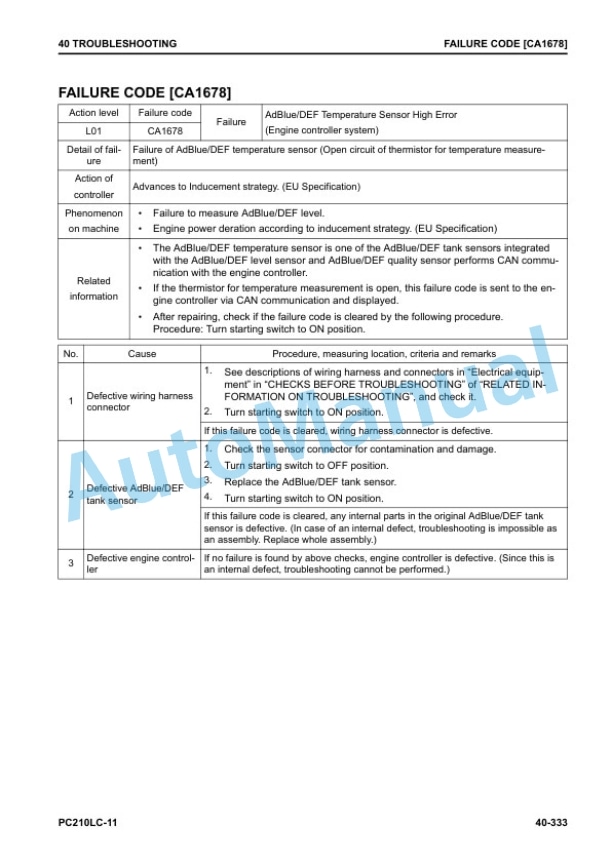 Komatsu PC210LC-11 Hydraulic Excavator Shop Manual SEN06734-02 3 Komatsu PC210LC-11 Hydraulic Excavator Shop Manual SEN06734-02 - Image 3