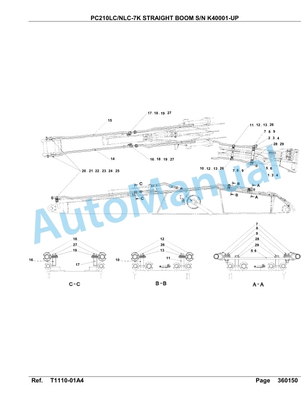 Komatsu PC210LC-7, PC210NLC-7K Straight Boom Hydraulic Excavator Parts Manual K40001-UP 5 Komatsu PC210LC-7, PC210NLC-7K Straight Boom Hydraulic Excavator Parts Manual K40001-UP-5