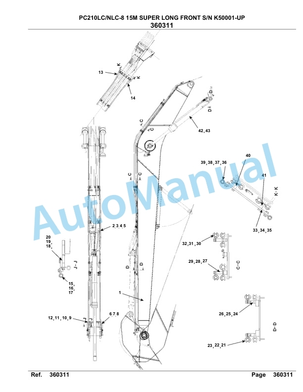 Komatsu PC210LC-8, PC210NLC-8 15M Super Long Front Hydraulic Excavator Parts Manual K50001-up 5 Komatsu PC210LC-8, PC210NLC-8 15M Super Long Front Hydraulic Excavator Parts Manual K50001-up-5
