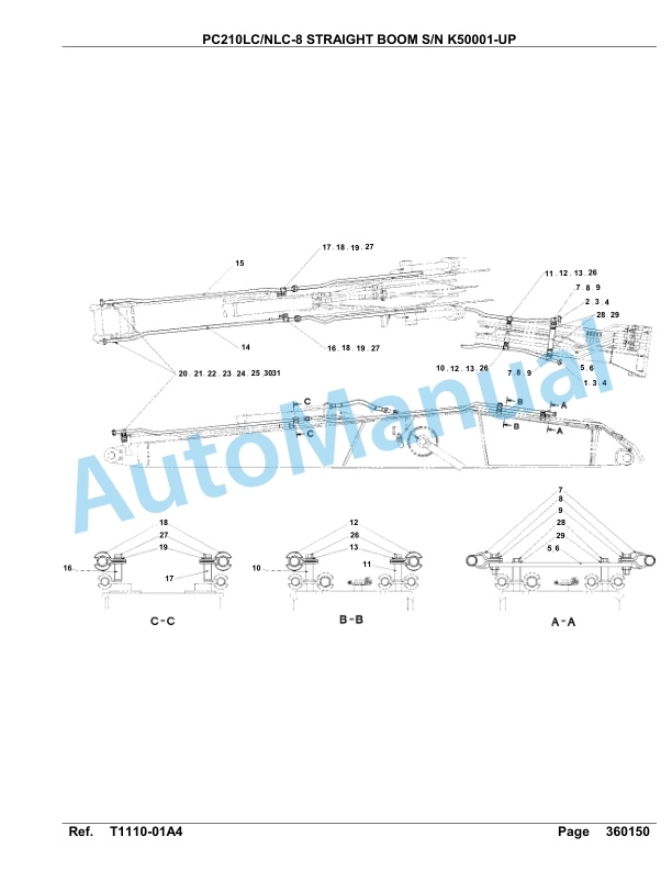 Komatsu PC210LC-8, PC210NLC-8 Straight Boom Hydraulic Excavator Parts Manual K50001-up 5 Komatsu PC210LC-8, PC210NLC-8 Straight Boom Hydraulic Excavator Parts Manual K50001-up-5