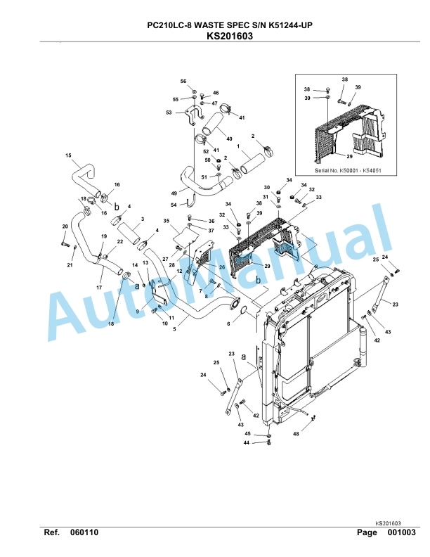 Komatsu PC210LC-8, PC210NLC-8 Waste Spec Hydraulic Excavator Parts Manual K51244-UP 2 Komatsu PC210LC-8, PC210NLC-8 Waste Spec Hydraulic Excavator Parts Manual K51244-UP-2