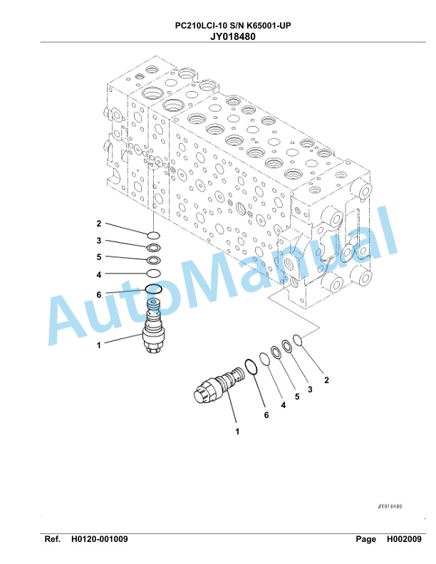 Komatsu PC210LCI-10 Hydraulic Excavator Parts Manual PC00002U-2