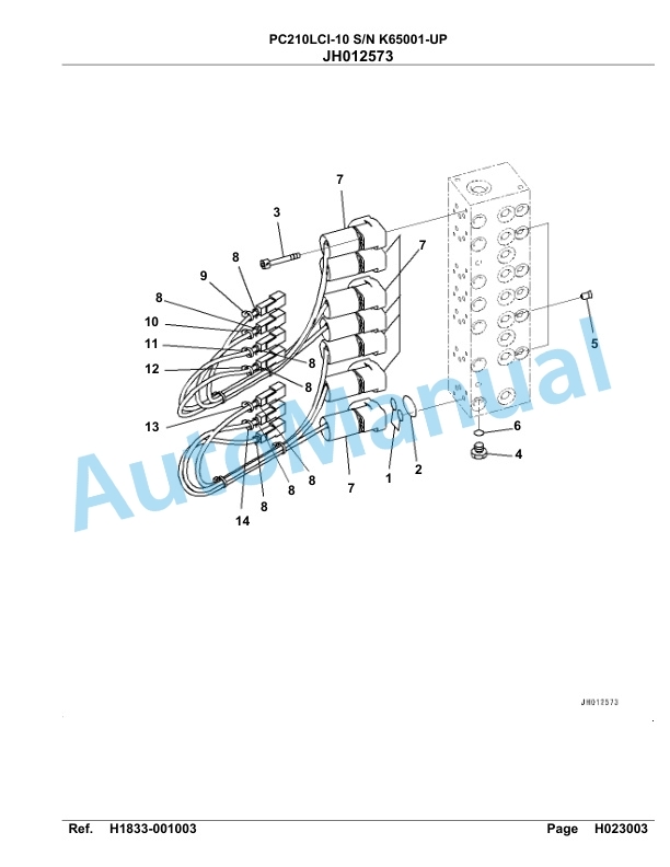 Komatsu PC210LCI-10 Hydraulic Excavator Parts Manual PC00002U-3