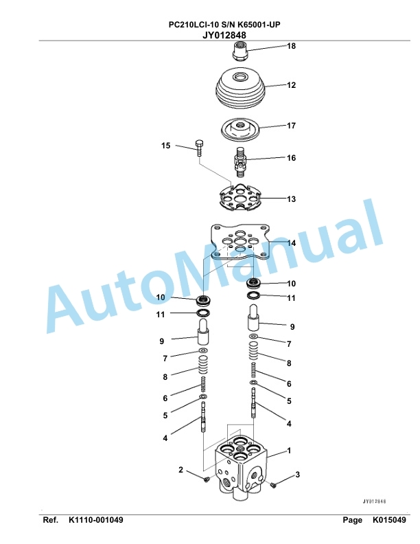 Komatsu PC210LCI-10 Hydraulic Excavator Parts Manual PC00002U-4