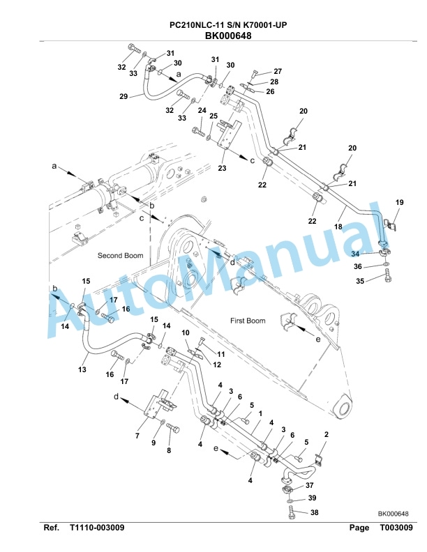 Komatsu PC210LCI-11 Hydraulic Excavator Parts Manual PC00026U-5