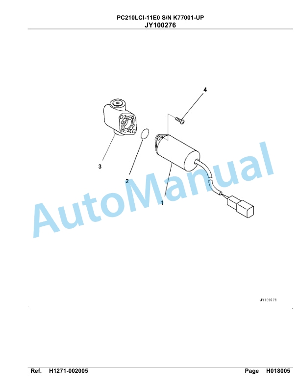 Komatsu PC210LCI-11E0 Hydraulic Excavator Parts Manual PC00099U-3