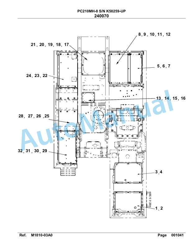 Komatsu PC210MH-8 Hydraulic Excavator Parts Manual K50259-up-4
