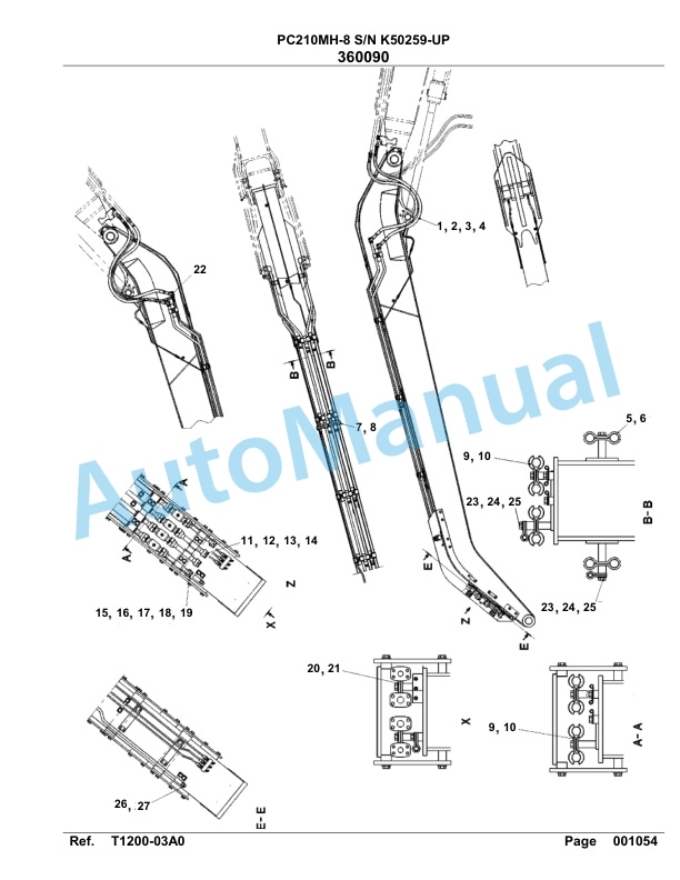 Komatsu PC210MH-8 Hydraulic Excavator Parts Manual K50259-up-5