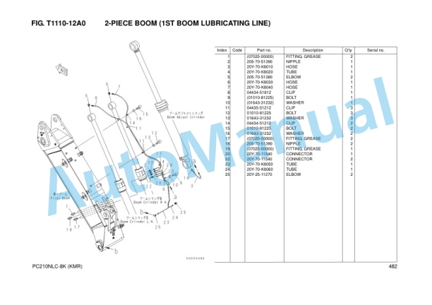 Komatsu PC210NLC-8 Hydraulic Excavator Parts Manual FRU03912-00 4 Komatsu PC210NLC-8 Hydraulic Excavator Parts Manual FRU03912-00-4