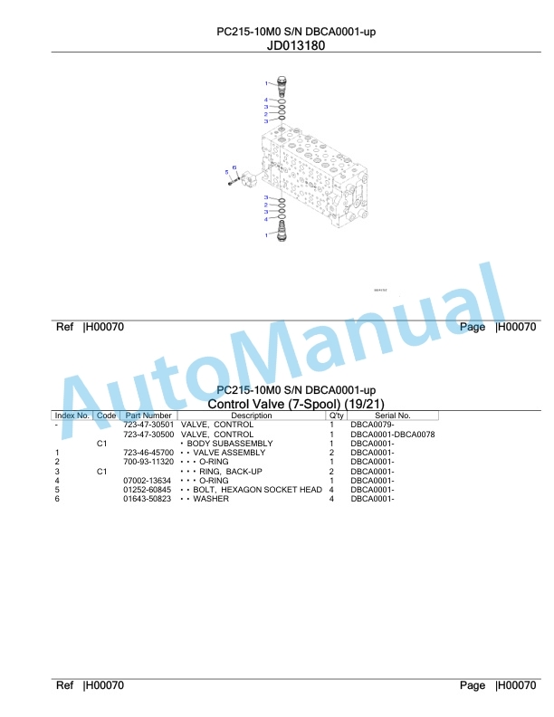 Komatsu PC215NLC-10M0 Hydraulic Excavator Parts Manual DBCA0001-up-2